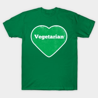 Vegetarian Heart - Distressed T-Shirt